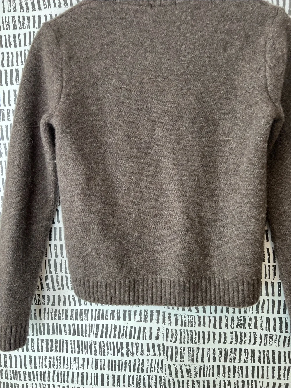 Uniqlo U Brown Wool Crewneck Sweater Chest Pocket Minimalist Knit Size M